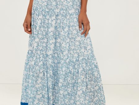 Blue Lucrecia Frilly Maxi Skirt Sale