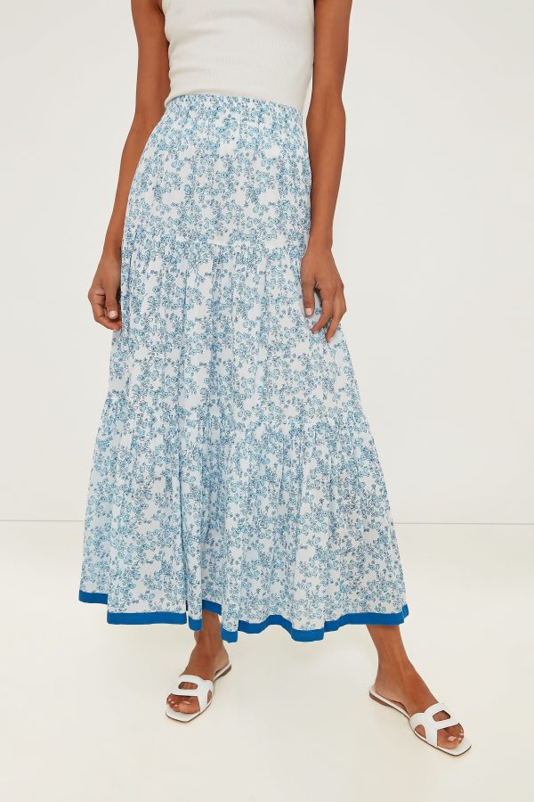 Blue Lucrecia Frilly Maxi Skirt Sale