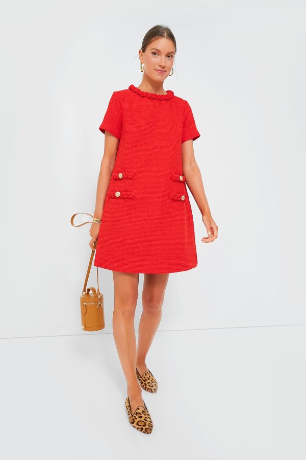 Red Tweed Jackie Dress Online Hot Sale