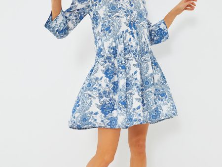 Exclusive Blue Leticia Deauville Mini Dress For Sale