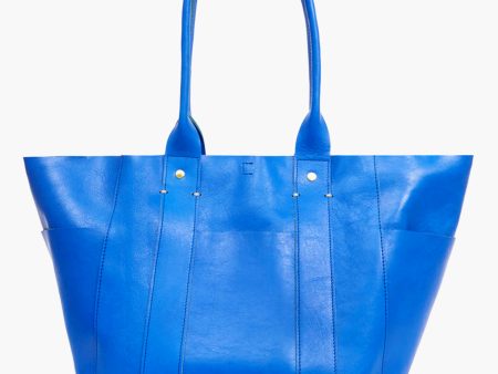 Electric Blue Rustic Le Box Tote For Sale