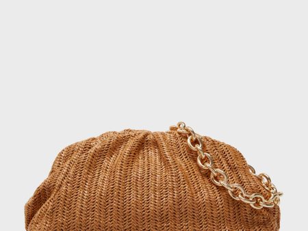 Dark Raffia Slouchy Clutch Online Hot Sale