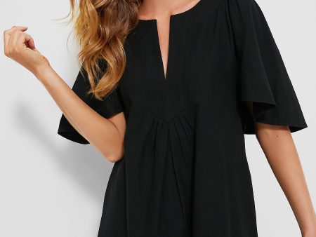 Black Finley Flutter Sleeve Dress Hot on Sale