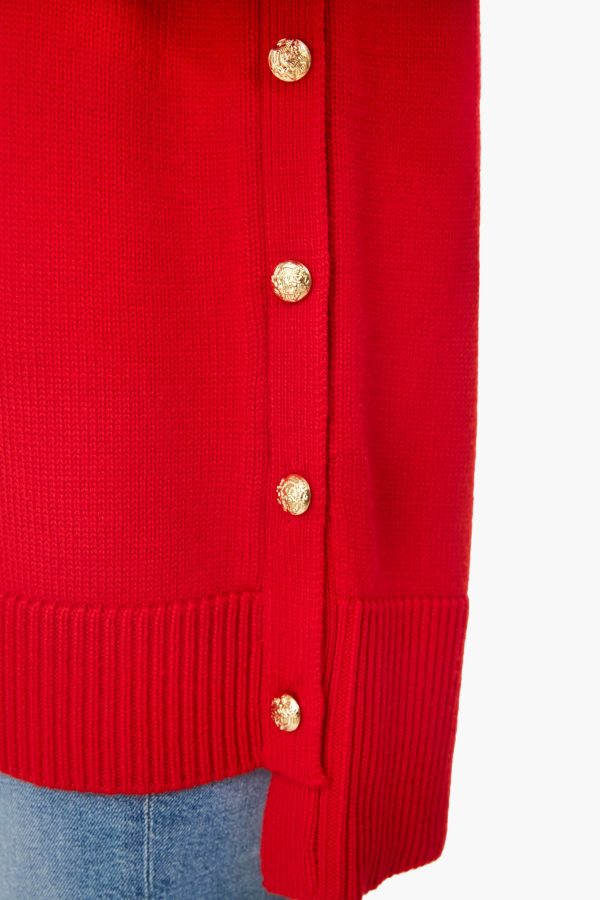 Poppy Red Sophia Sweater For Cheap