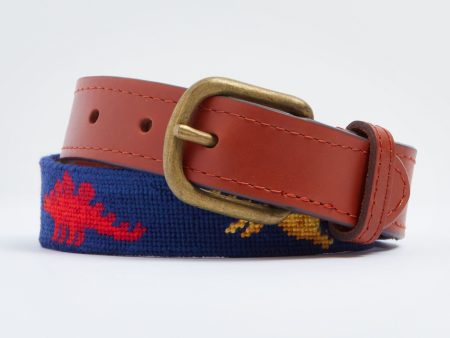 Navy Dinosaurs Needlepoint Childrens Belt Discount