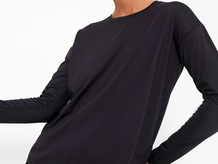 Black Long Sleeve Ryan Boyfriend Tee For Cheap