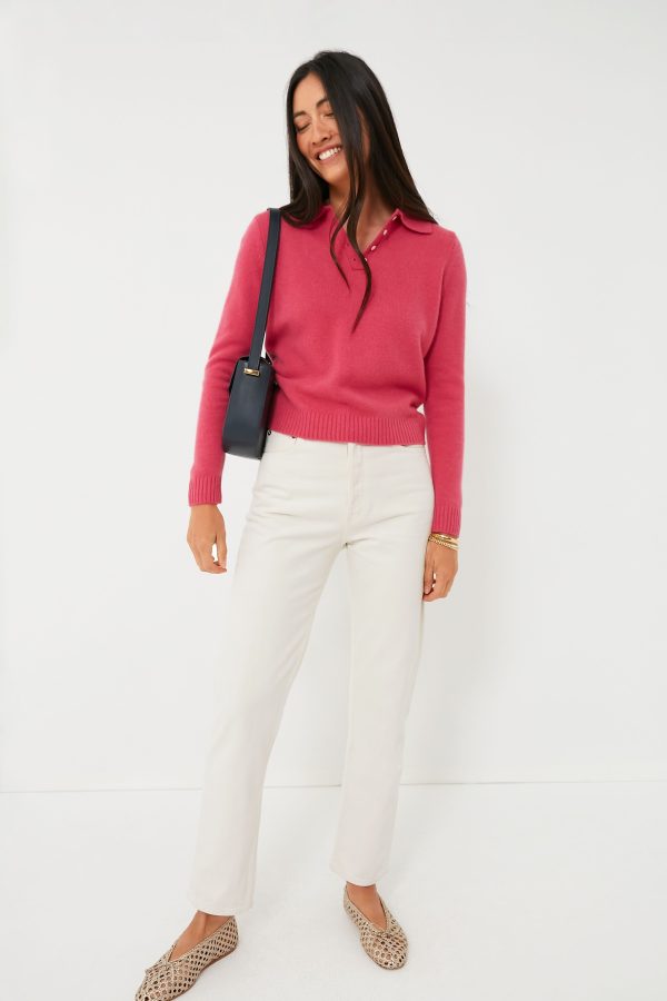 Pink Cashmere Alice Polo Sweater Fashion