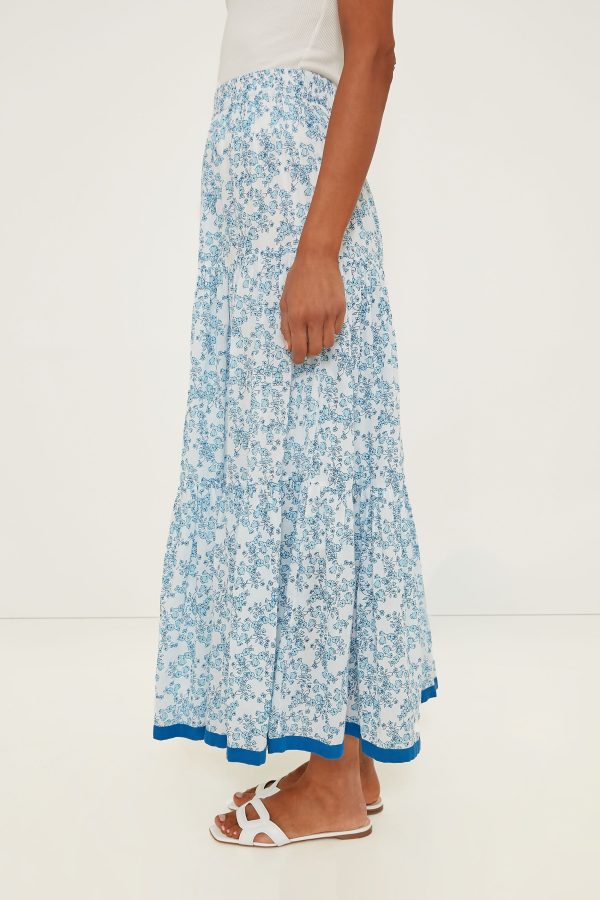 Blue Lucrecia Frilly Maxi Skirt Sale