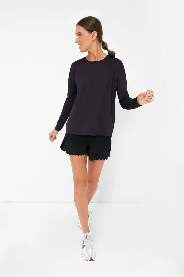 Black Long Sleeve Ryan Boyfriend Tee For Cheap