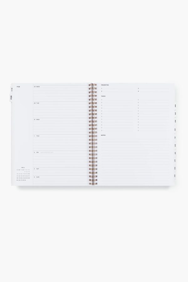 2024 Natural Linen Yearly Task Planner Discount