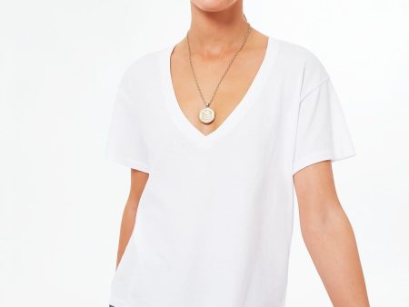 True White V Neck Tee For Discount