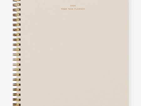 2024 Natural Linen Yearly Task Planner Discount