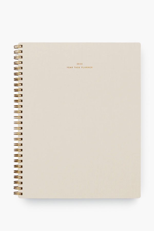 2024 Natural Linen Yearly Task Planner Discount