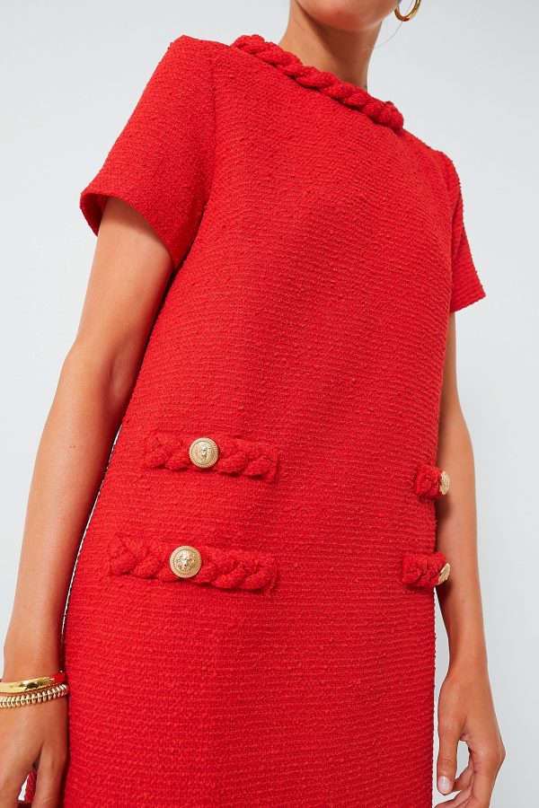 Red Tweed Jackie Dress Online Hot Sale