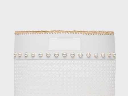 White Ellie Small Pearl Tote For Discount