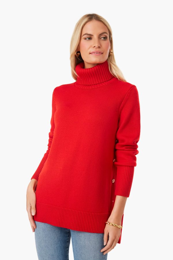 Poppy Red Sophia Sweater For Cheap