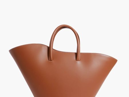 Caramel Open Tulip Tote Medium Online now