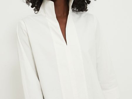 White Sullivan Stand Collar Blouse Online now