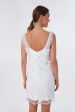 White Paillette Zenovia Dress Online Hot Sale