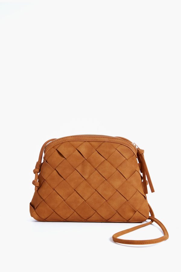 Tan Calista Woven Crossbody For Discount