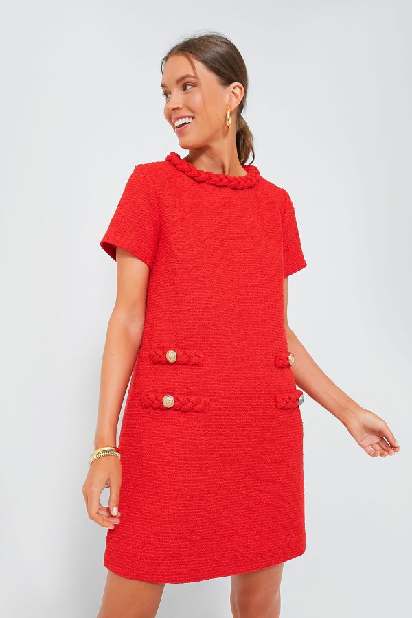 Red Tweed Jackie Dress Online Hot Sale