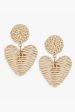 Natural Rattan Hearts Earrings Online Sale