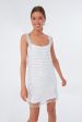 White Paillette Zenovia Dress Online Hot Sale