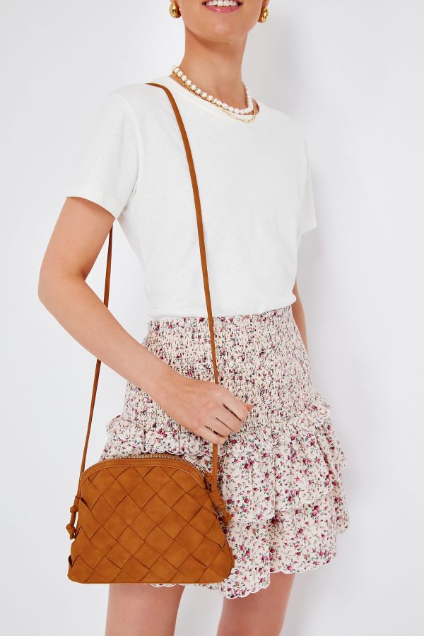 Tan Calista Woven Crossbody For Discount