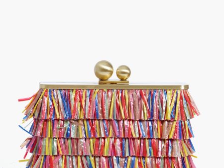 Carlita Carnivale Raffia Fringed Clutch Cheap