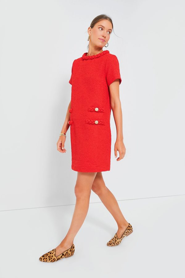 Red Tweed Jackie Dress Online Hot Sale