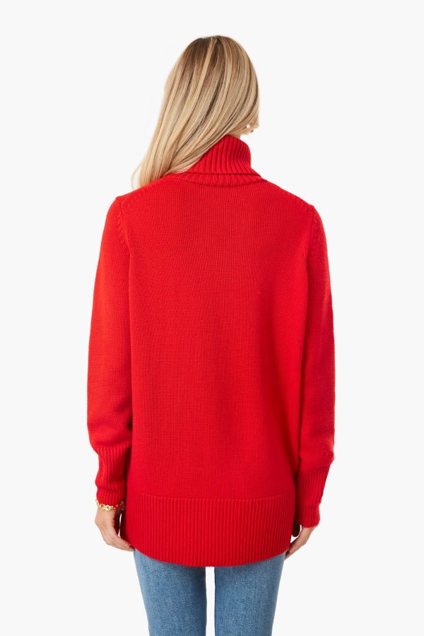 Poppy Red Sophia Sweater For Cheap