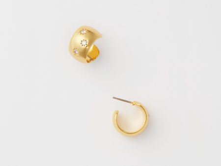 Starry Night Gold Huggie Earrings on Sale