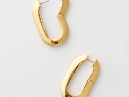 Gold Mega U-Link Earrings on Sale