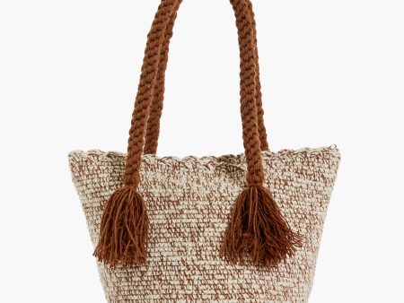 Brown Stripe Mini Tassel Bag Online Hot Sale