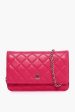 CHANEL Pink Lambskin Wallet on Chain Sale