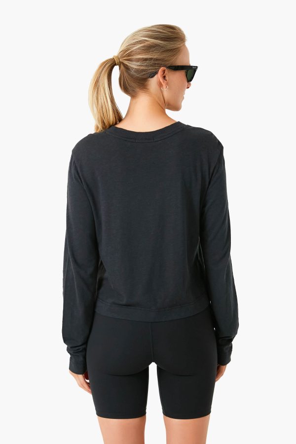 Black Lupita Crop Long Sleeve Shirt Online Hot Sale