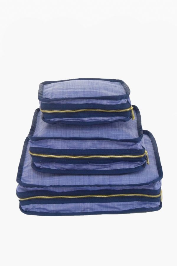 Navy Chambray Travel Set Discount