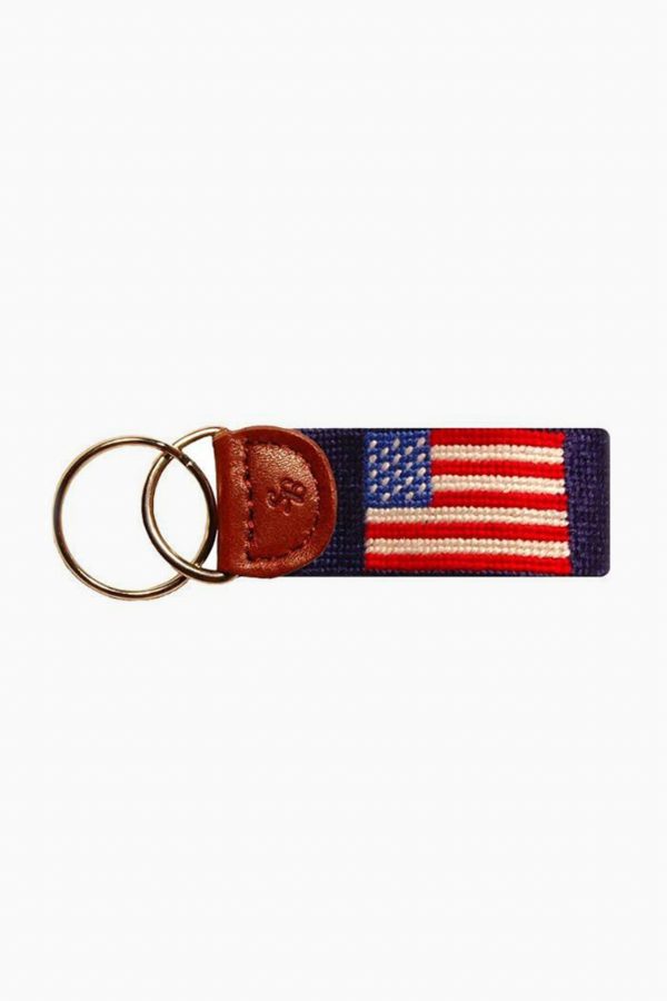 American Flag Needlepoint Key Fob For Sale