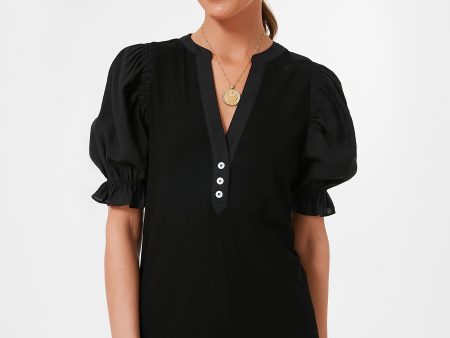 Black Livia Puff Sleeve Top Cheap