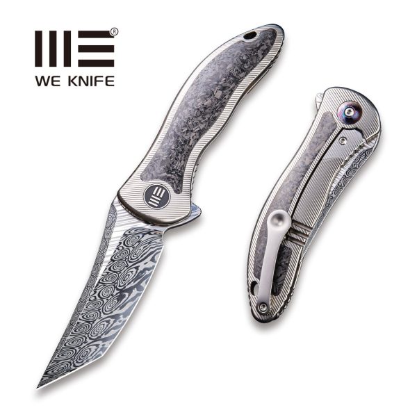 WEKNIFE Synergy2 Flipper Knife Titanium & Carbon Fibre Handle (3.49  Damasteel Blade) 912CF-DS2 Discount