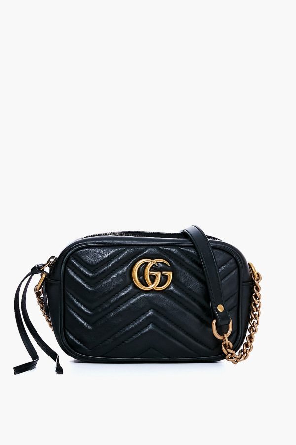 Gucci Black Mini Marmont Crossbody Hot on Sale