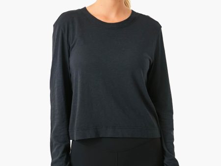 Black Lupita Crop Long Sleeve Shirt Online Hot Sale