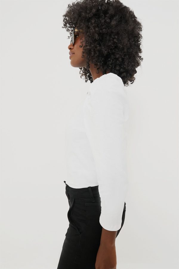 White Vesty Long Sleeve Crewneck Fashion