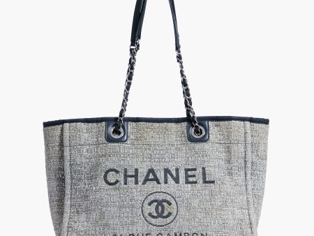 CHANEL Grey Deauville MM Chain Tote Fashion