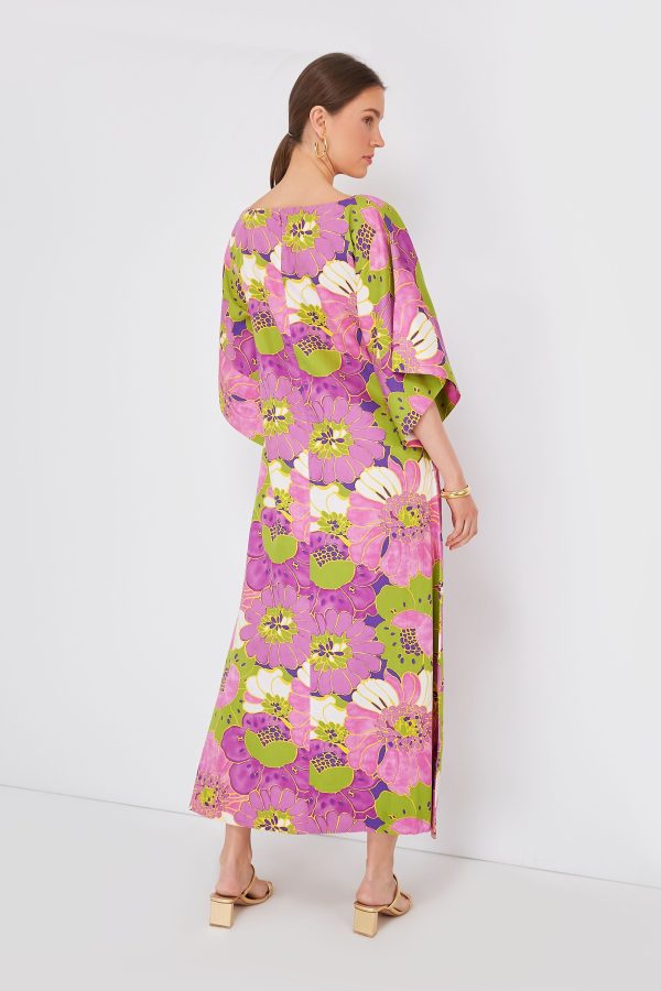 Violet Multi Spinnaker Maxi African Daisy Dress on Sale