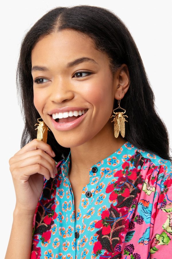 Goldbug Large Drop Earrings For Discount