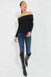 Black Off The Shoulder Sweater Top Fashion