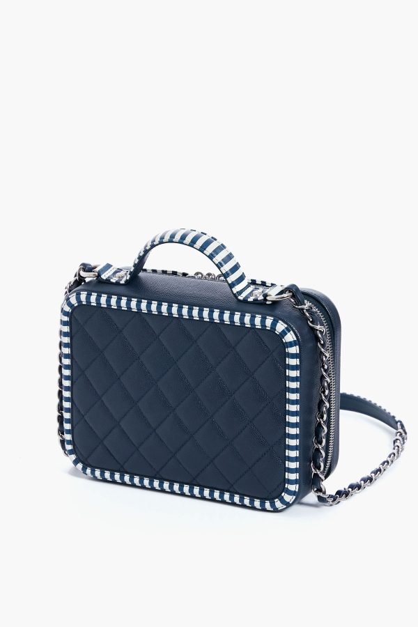 CHANEL Navy Coco Filigree Vanity Bag Supply