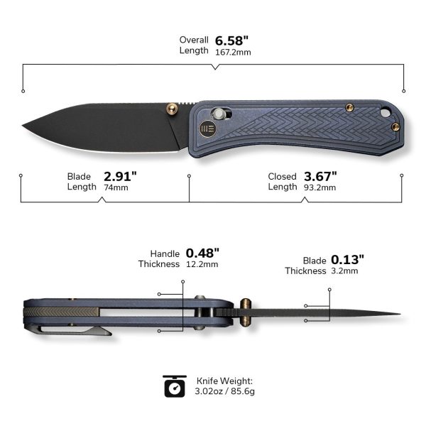 WEKNIFE Bougie Banter Thumb Stud & Crossbar Lock Knife Titanium Handle (2.91  CPM S45VN Blade) WE24009-1 Supply