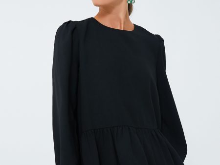 Black Carlota Peplum Blouse For Discount